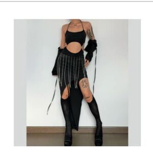 & Other Stories Black Cut-Out Dress